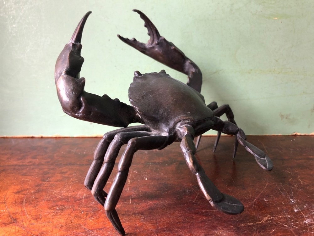 Late C19th  Japanese Meiji period bronze study of a crab . View IV