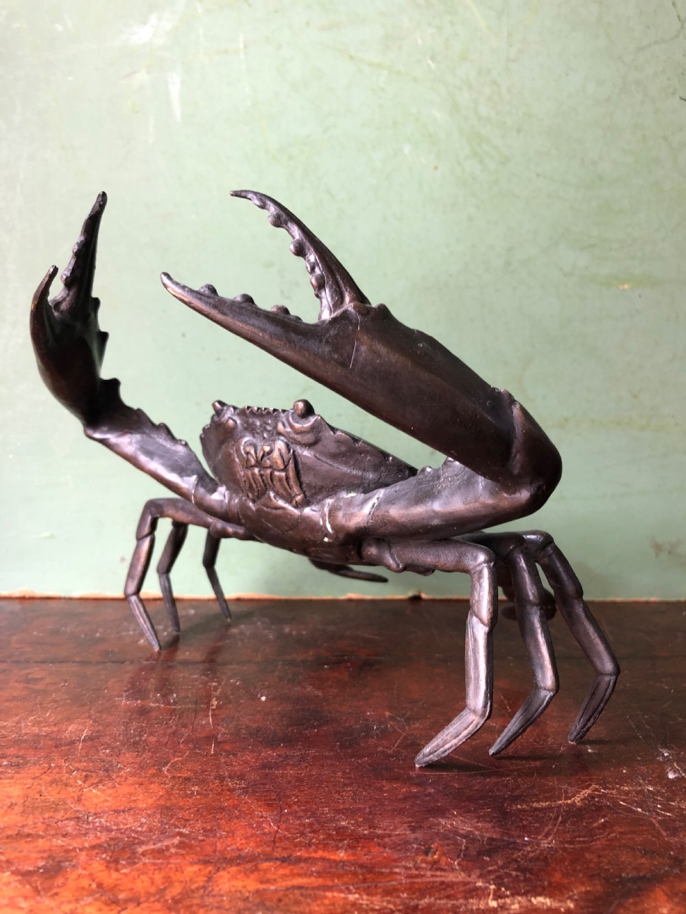 Late C19th  Japanese Meiji period bronze study of a crab . View VIII