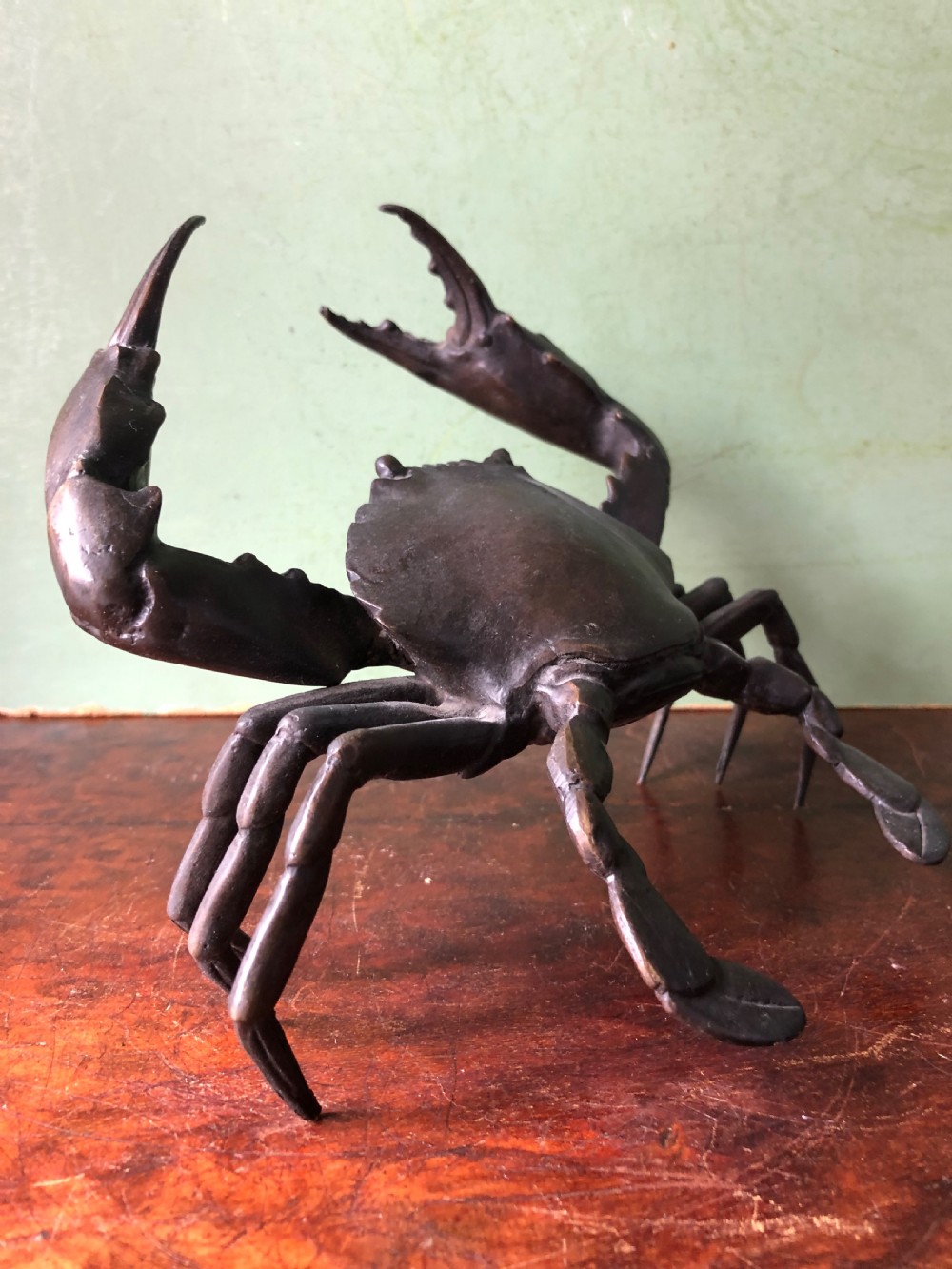 Late C19th  Japanese Meiji period bronze study of a crab . View IX