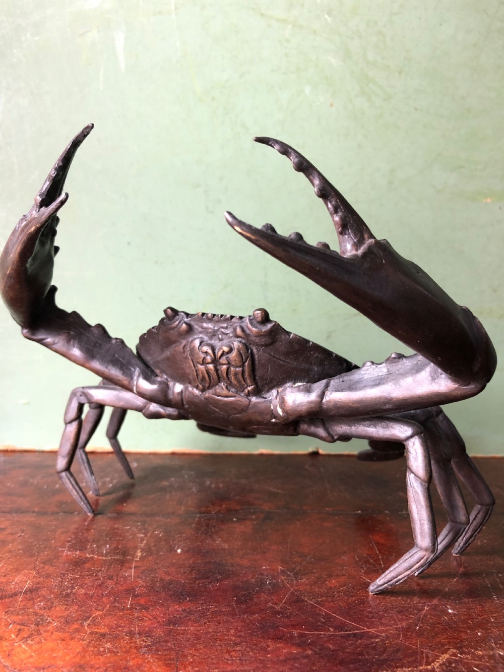 Late C19th  Japanese Meiji period bronze study of a crab . View X