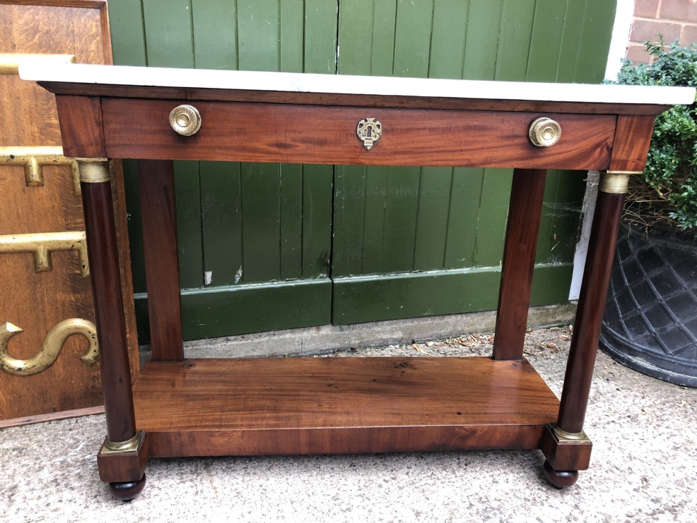 Early C19th French mahogany Empire design console table .
