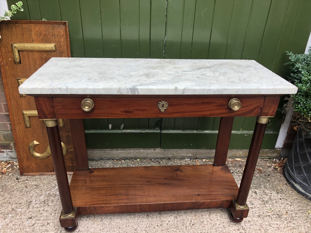 Early C19th French mahogany Empire design console table . View III