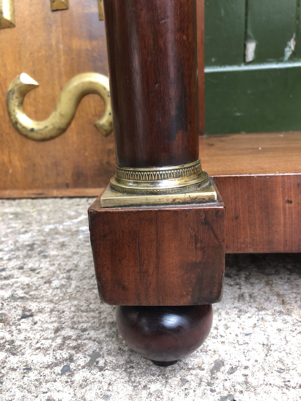 Early C19th French mahogany Empire design console table . View V