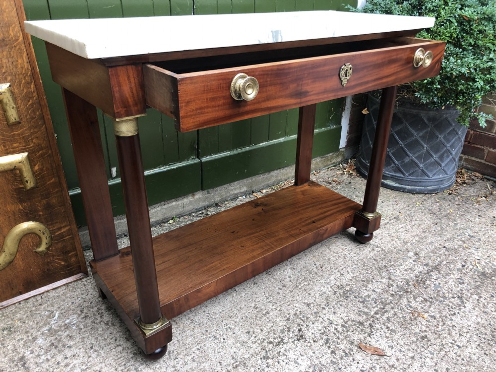 Early C19th French mahogany Empire design console table . View VI