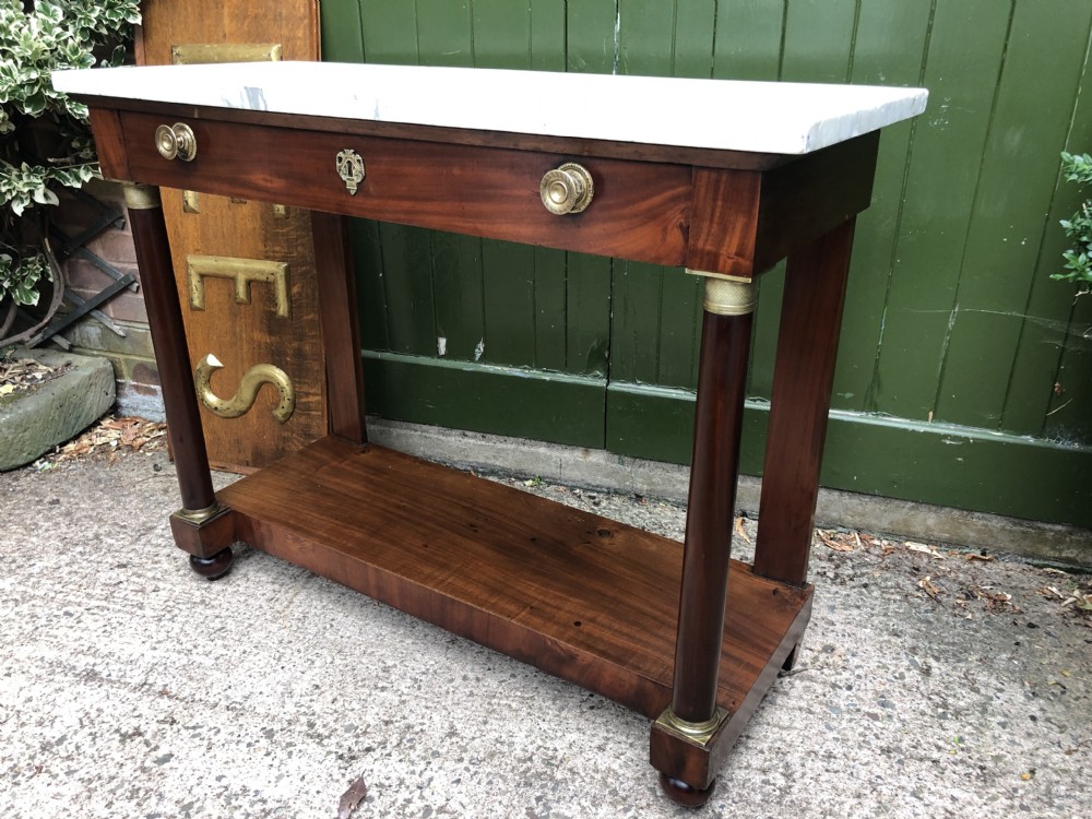 Early C19th French mahogany Empire design console table . View VIII