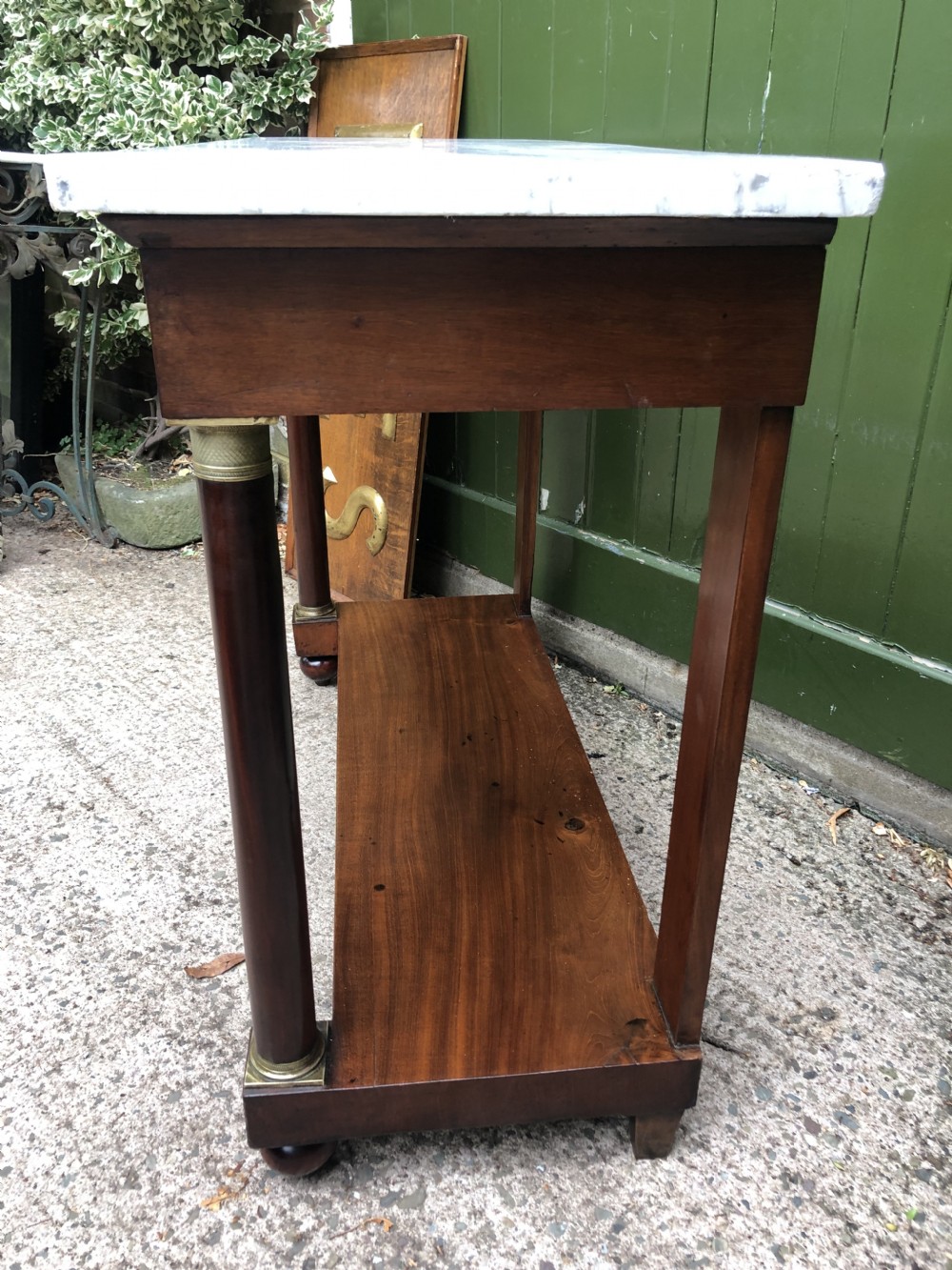 Early C19th French mahogany Empire design console table . View X