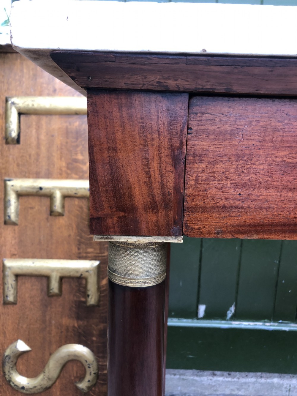 Early C19th French mahogany Empire design console table . View XV