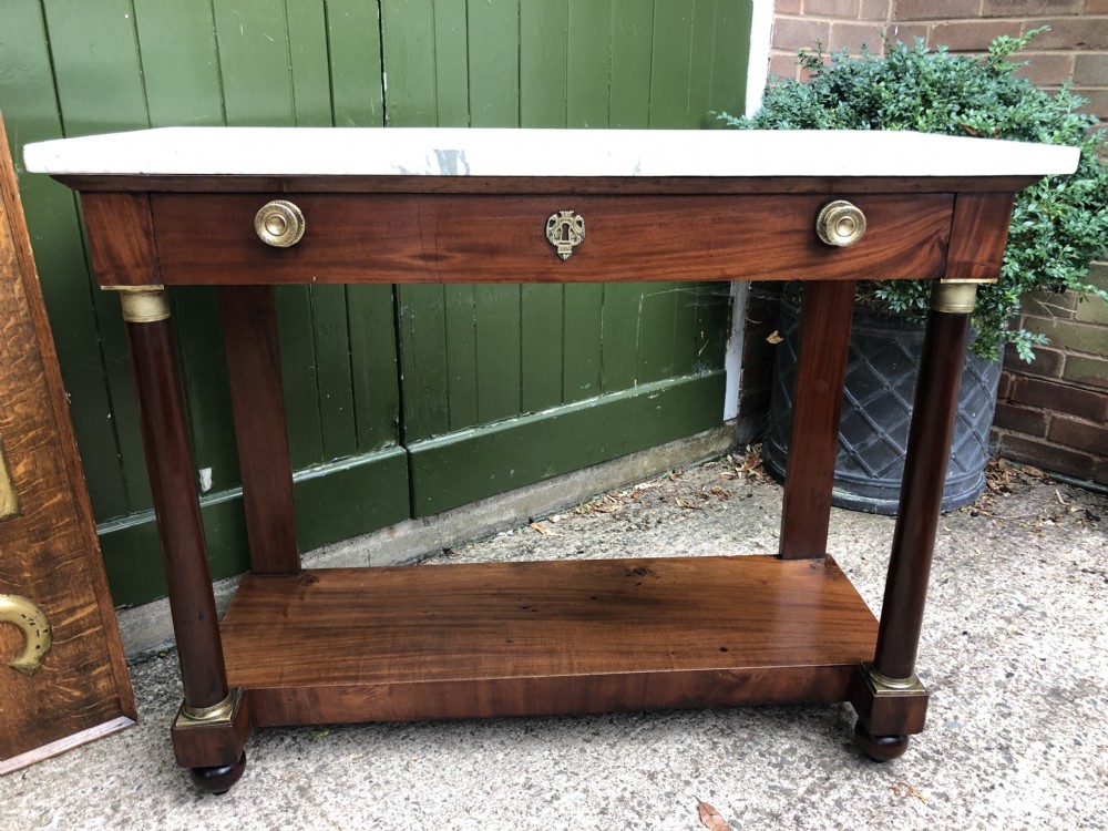 Early C19th French mahogany Empire design console table . View XVIII