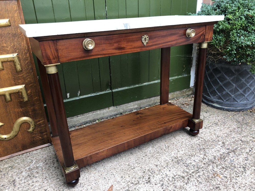 Early C19th French mahogany Empire design console table . View XX