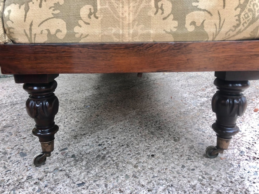 Early C19th William IV period carved rosewood framed sofa of practical scale and proportions. View XIV