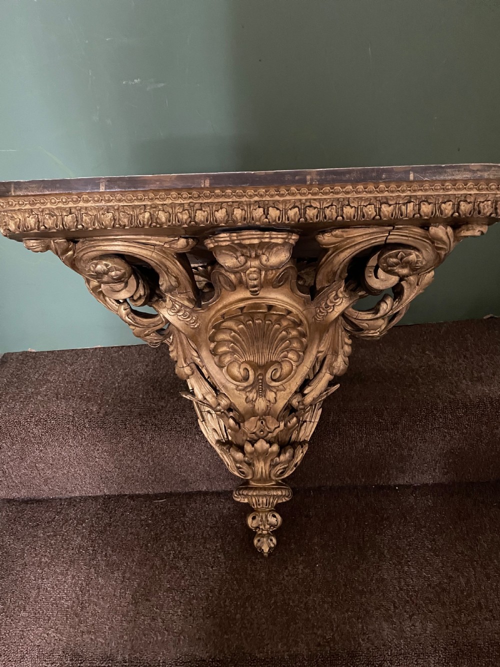 A large scale late C19th French rococo-style gilt-wood and gilded gesso wall bracket in the Louis XVI taste . View VIII