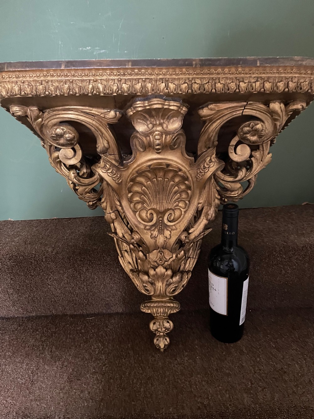 A large scale late C19th French rococo-style gilt-wood and gilded gesso wall bracket in the Louis XVI taste . View IX