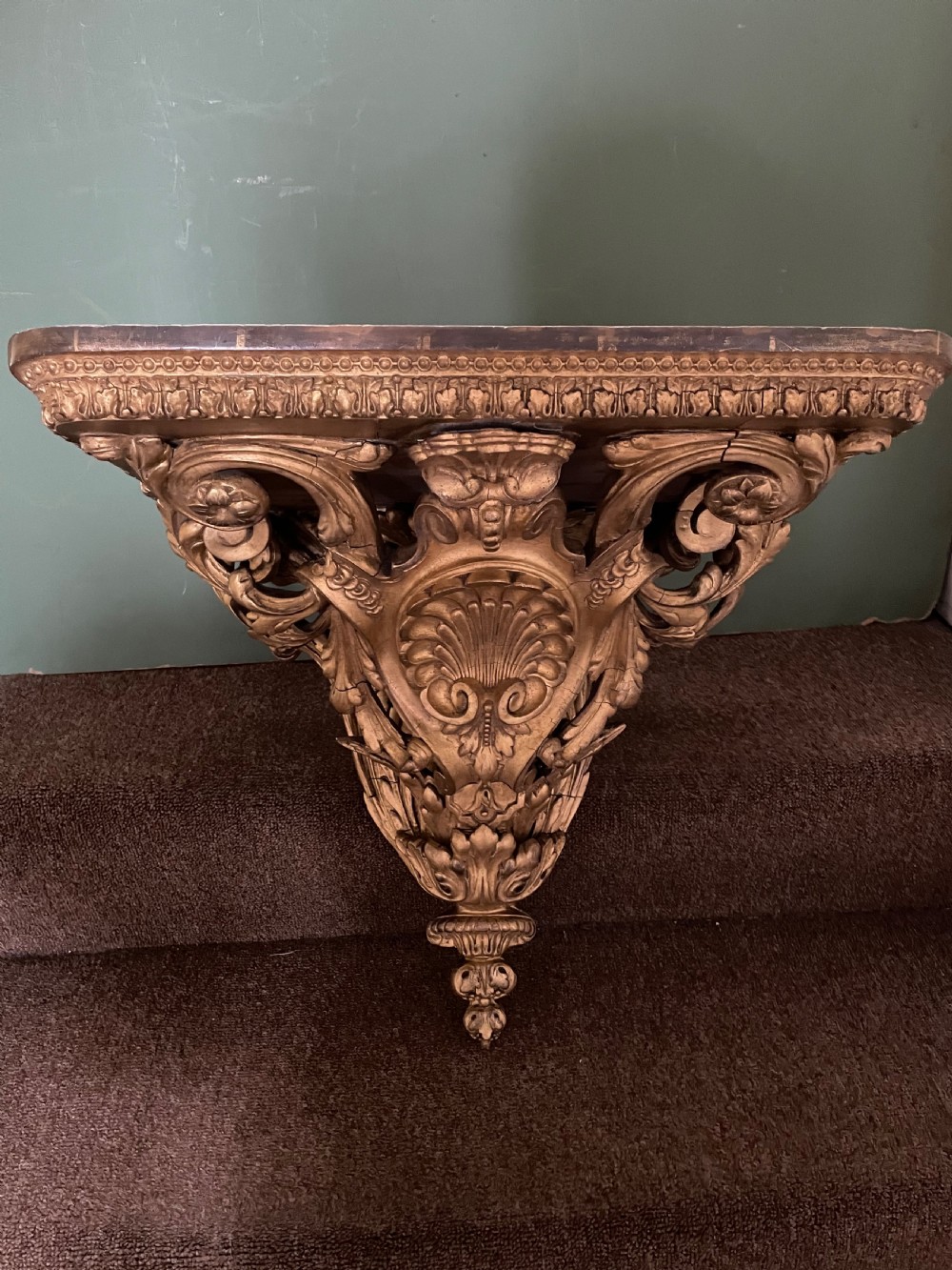 A large scale late C19th French rococo-style gilt-wood and gilded gesso wall bracket in the Louis XVI taste . View XIII