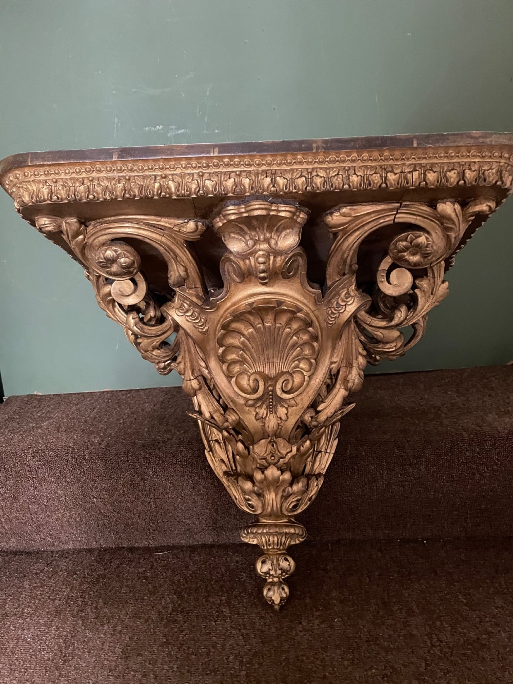 A large scale late C19th French rococo-style gilt-wood and gilded gesso wall bracket in the Louis XVI taste . View XIV