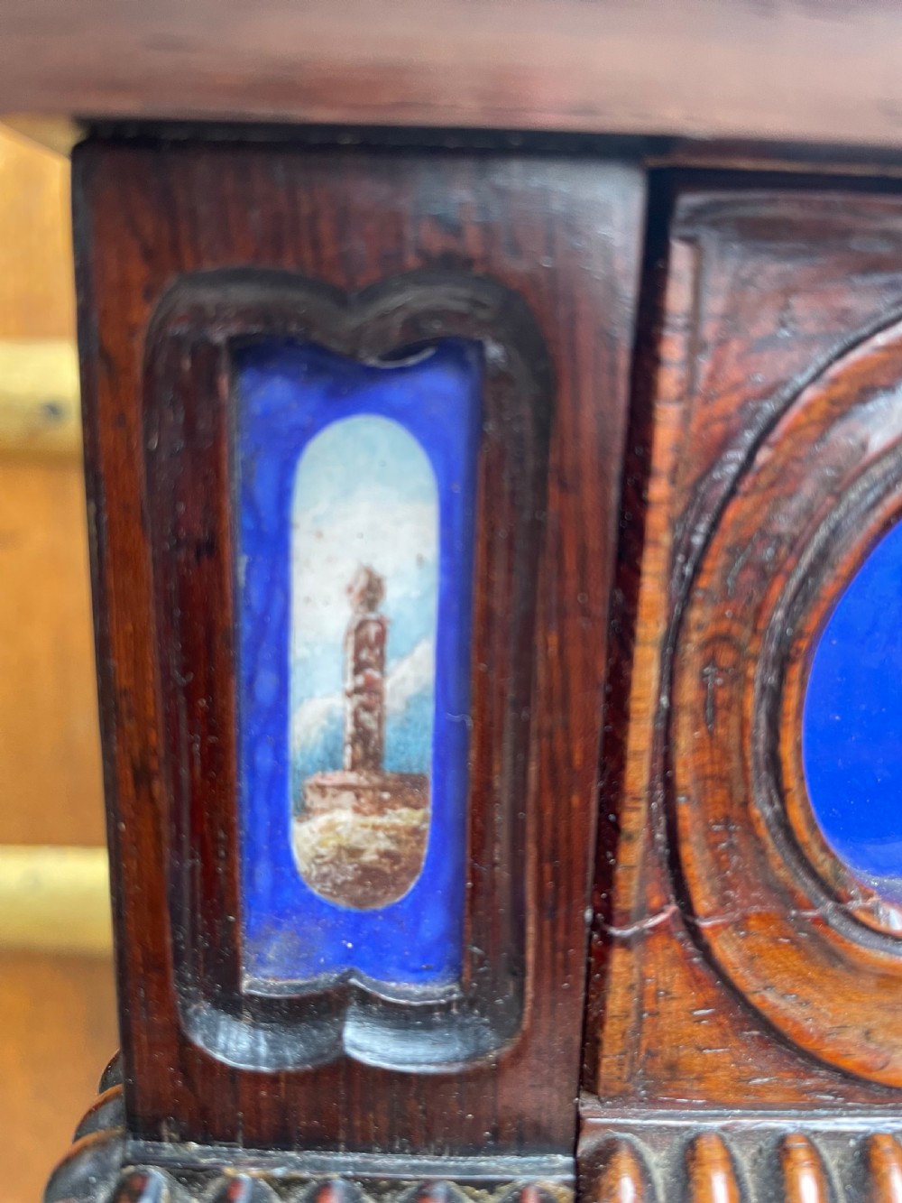 Unusual early C19th George IV period marble-topped rosewood console table of small proportions. View VI