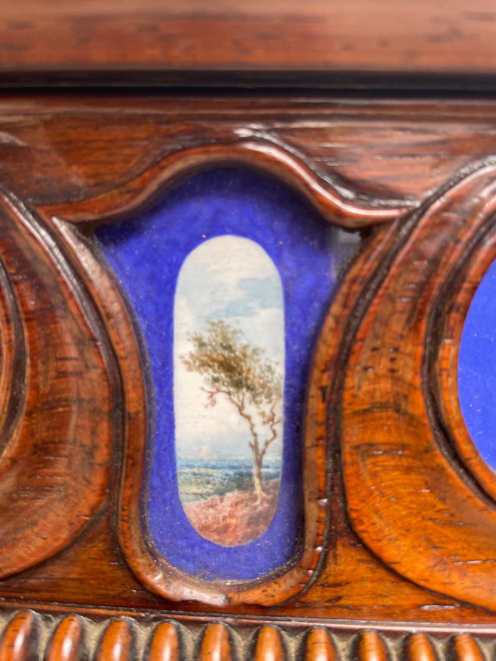Unusual early C19th George IV period marble-topped rosewood console table of small proportions. View VII