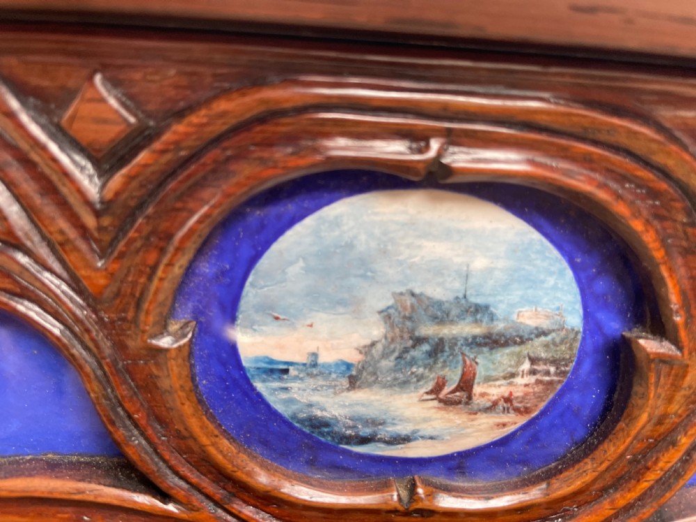 Unusual early C19th George IV period marble-topped rosewood console table of small proportions. View IX