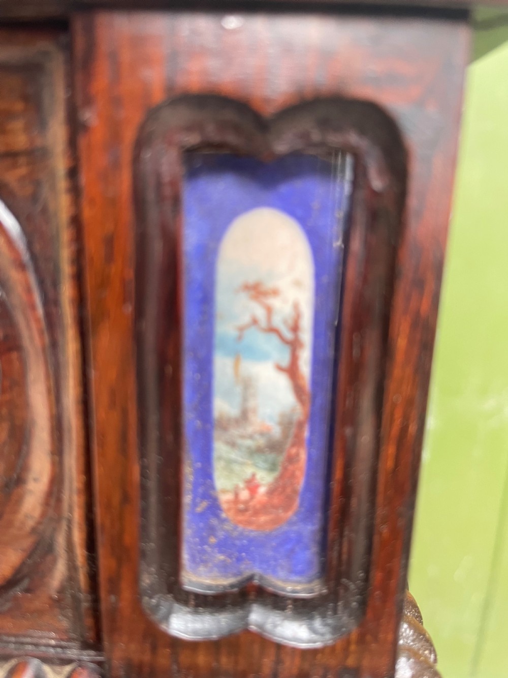 Unusual early C19th George IV period marble-topped rosewood console table of small proportions. View X