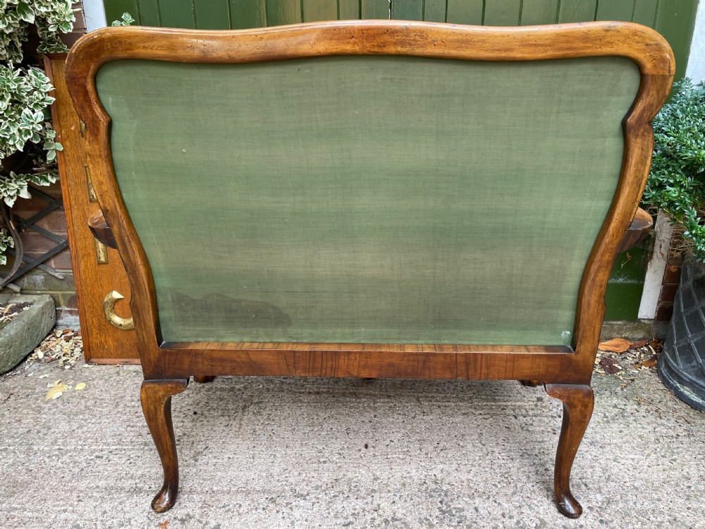 Early C20th carved walnut frame George I period revival settee with fine tapestry covering  View XIV