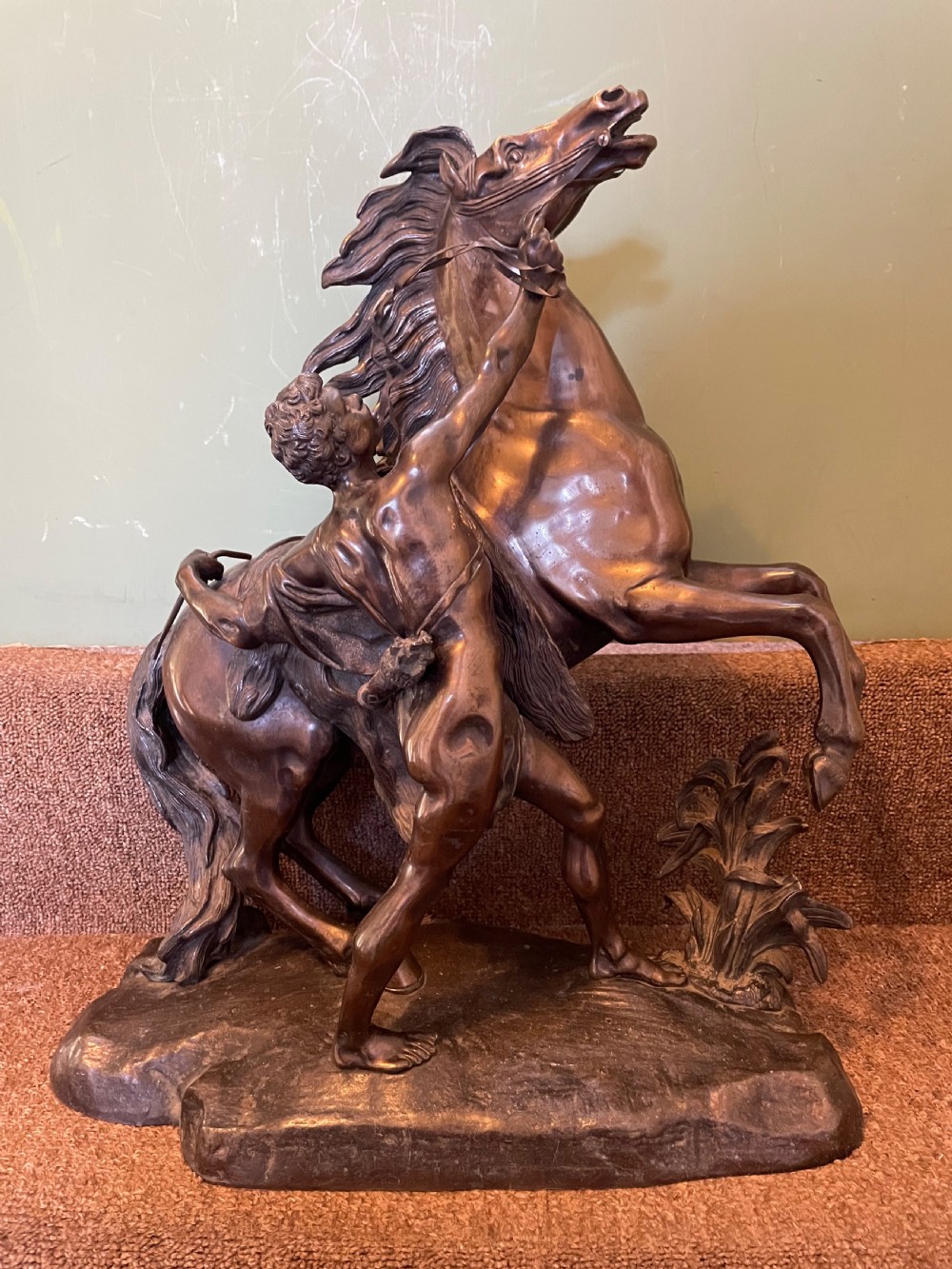 Larger scale pair of C19th bronze ‘Marly Horses’ . View XII