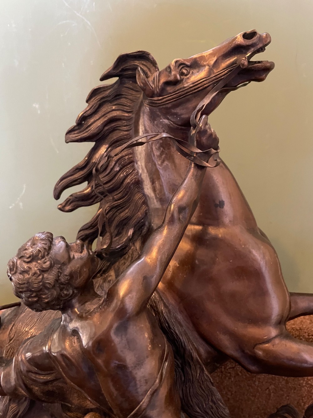 Larger scale pair of C19th bronze ‘Marly Horses’ . View XV