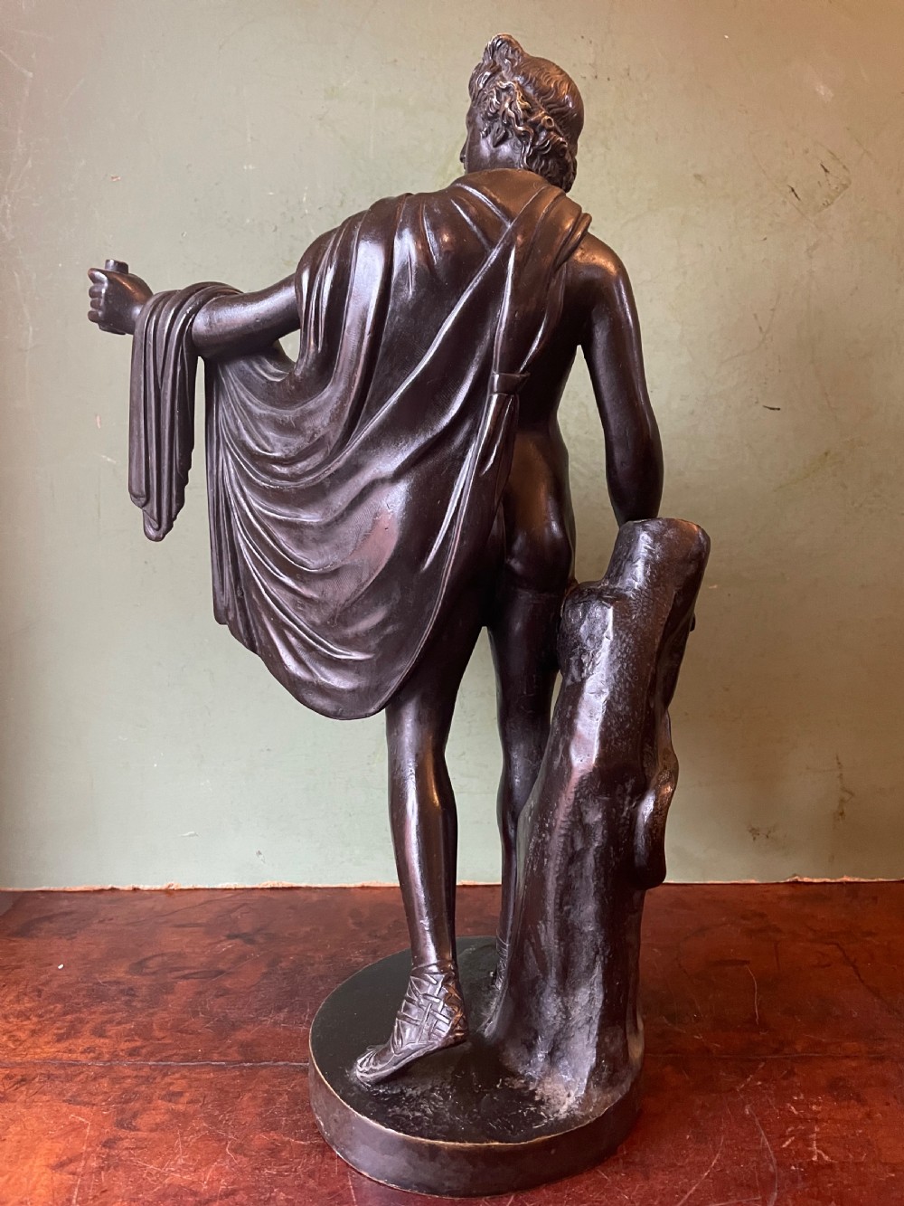 Mid C19th Italian ‘Grand Tour’ souvenir bronze study of “The Apollo Belvedere”, after the antique  View V
