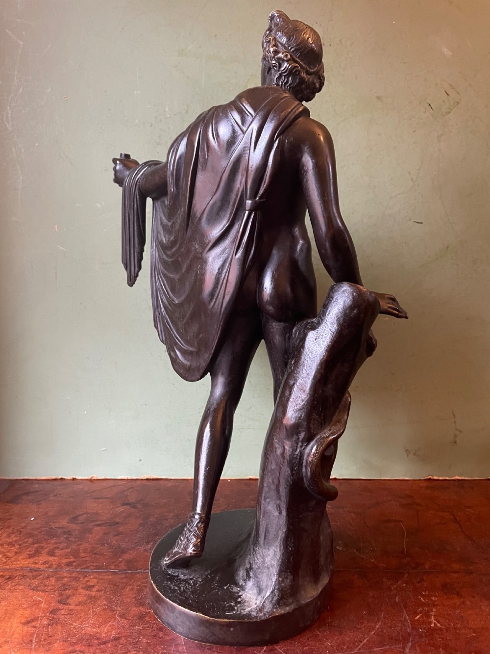 Mid C19th Italian ‘Grand Tour’ souvenir bronze study of “The Apollo Belvedere”, after the antique  View VI