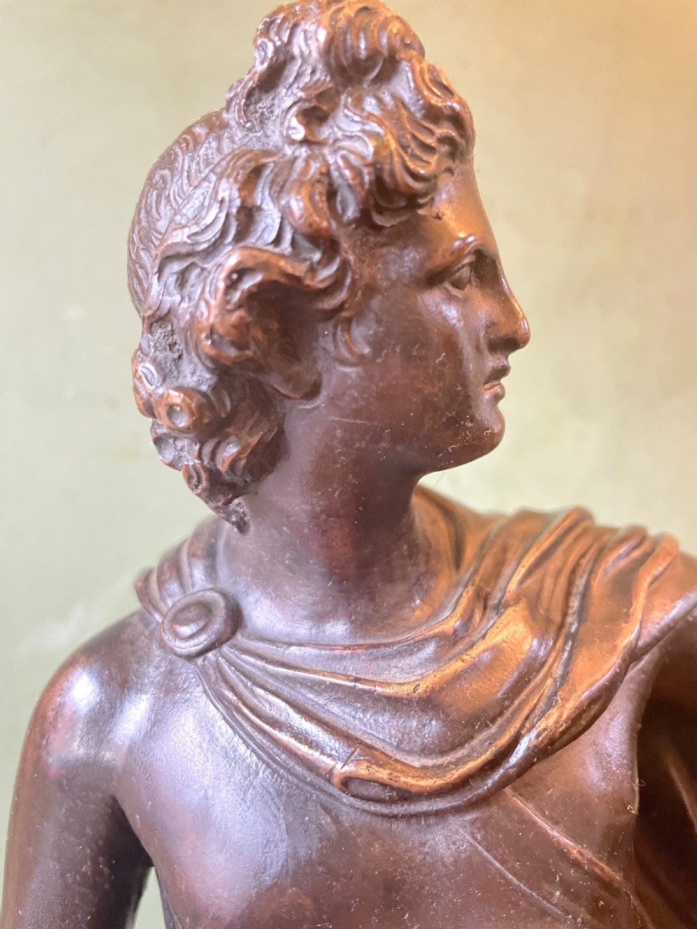 Mid C19th Italian ‘Grand Tour’ souvenir bronze study of “The Apollo Belvedere”, after the antique  View VIII