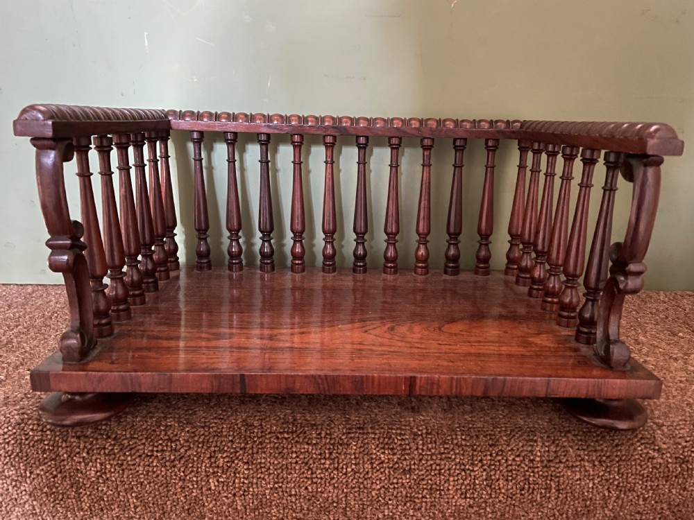 Early C19th George IV period rosewood desk-top book-rack or carrier.