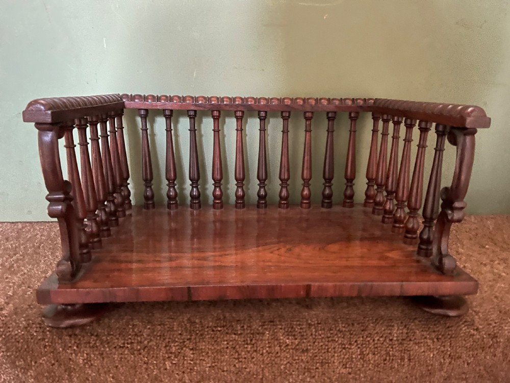 Early C19th George IV period rosewood desk-top book-rack or carrier. View II