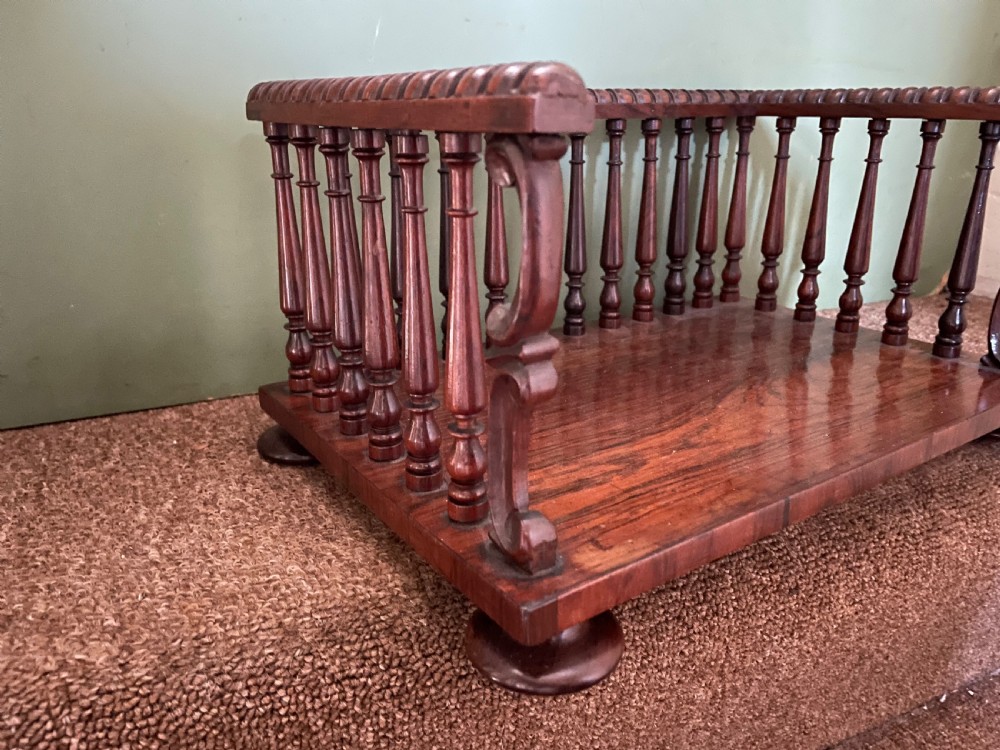 Early C19th George IV period rosewood desk-top book-rack or carrier. View III