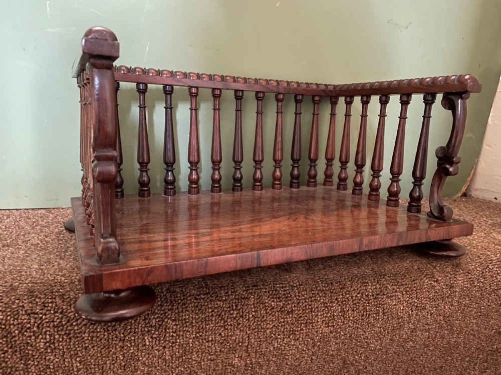 Early C19th George IV period rosewood desk-top book-rack or carrier. View IV