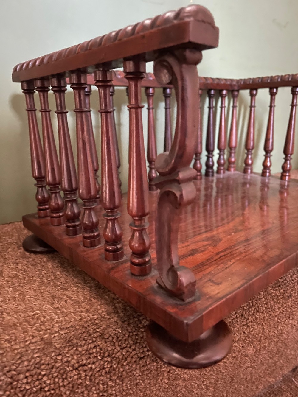 Early C19th George IV period rosewood desk-top book-rack or carrier. View V