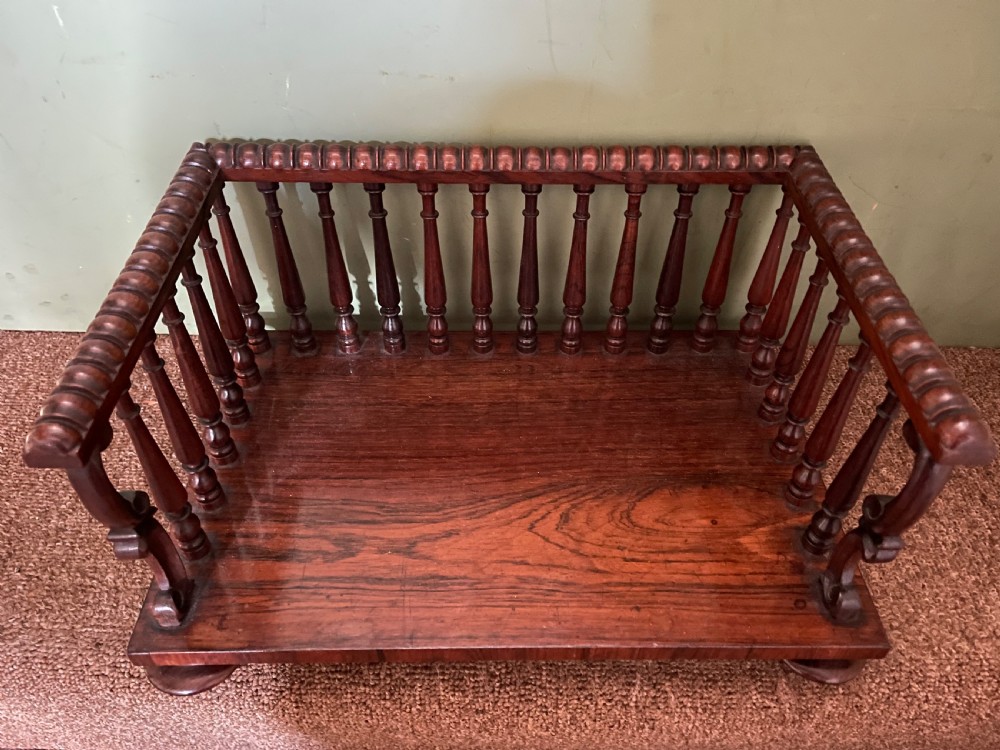Early C19th George IV period rosewood desk-top book-rack or carrier. View VI