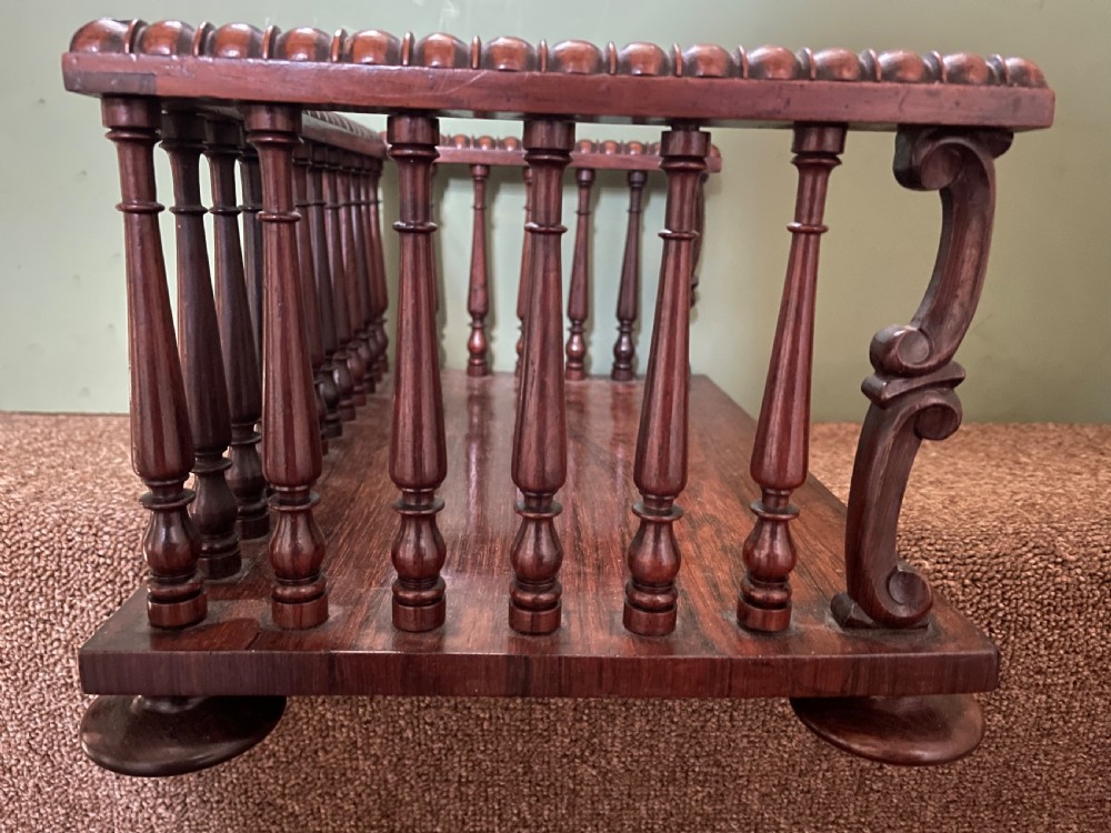 Early C19th George IV period rosewood desk-top book-rack or carrier. View VIII