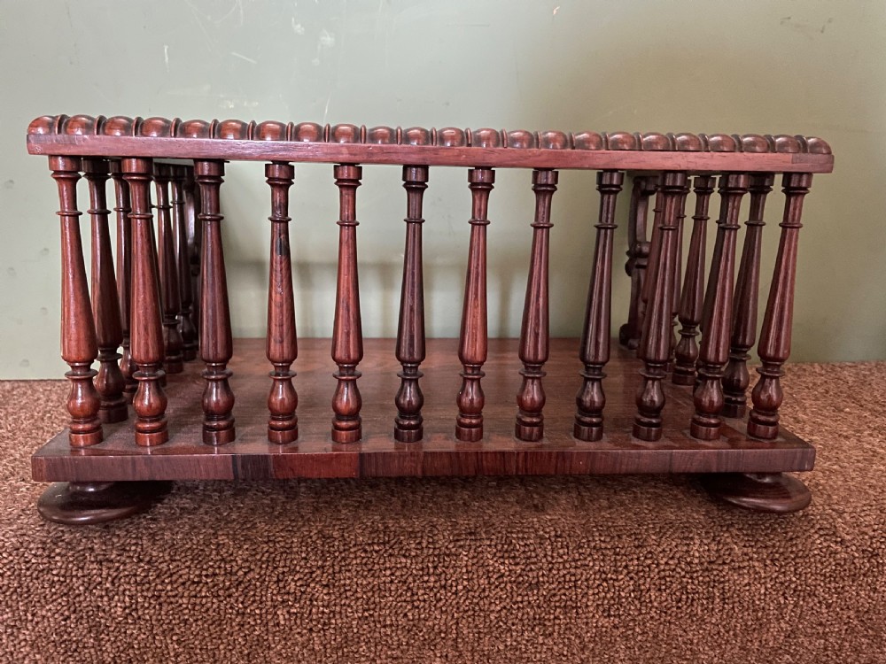 Early C19th George IV period rosewood desk-top book-rack or carrier. View IX