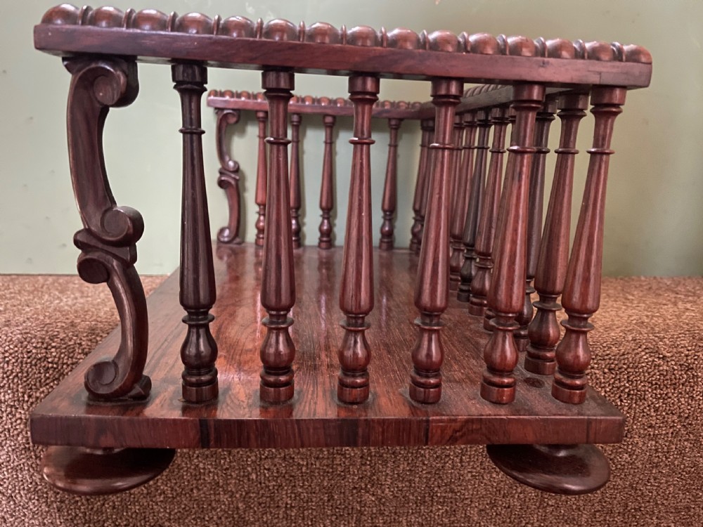 Early C19th George IV period rosewood desk-top book-rack or carrier. View XI