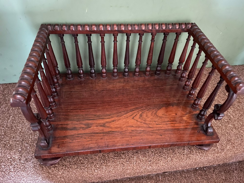 Early C19th George IV period rosewood desk-top book-rack or carrier. View XIII