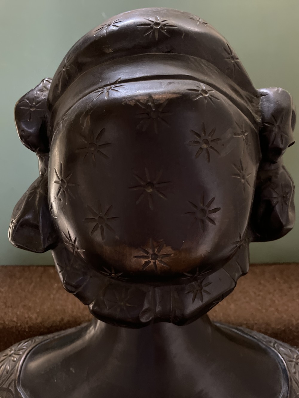 Life-size C19th Renaissance style bronze portrait bust of a noble woman. View XXI