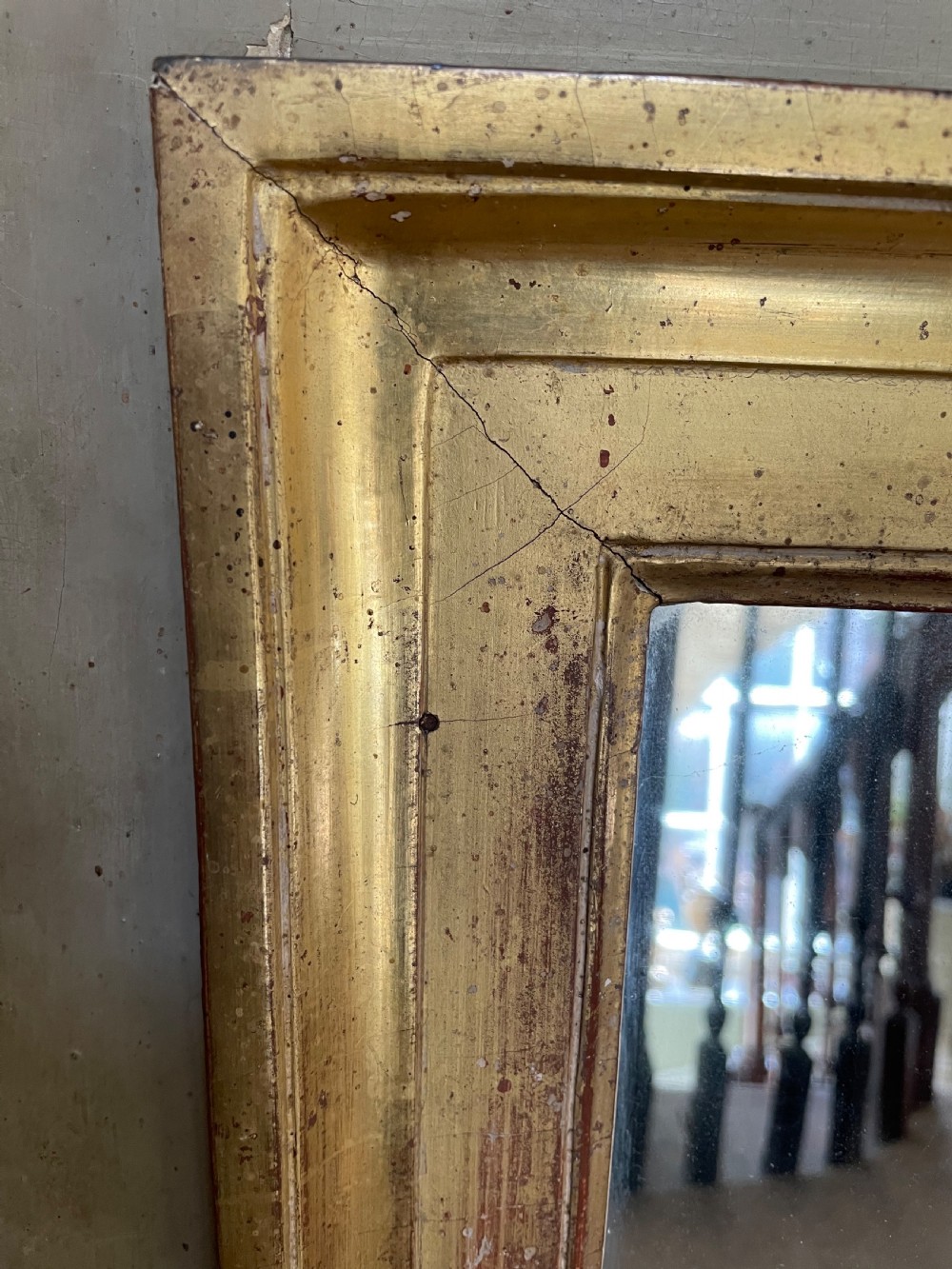 Early C19th French Empire style ‘trumeau’  mirror . View XIII