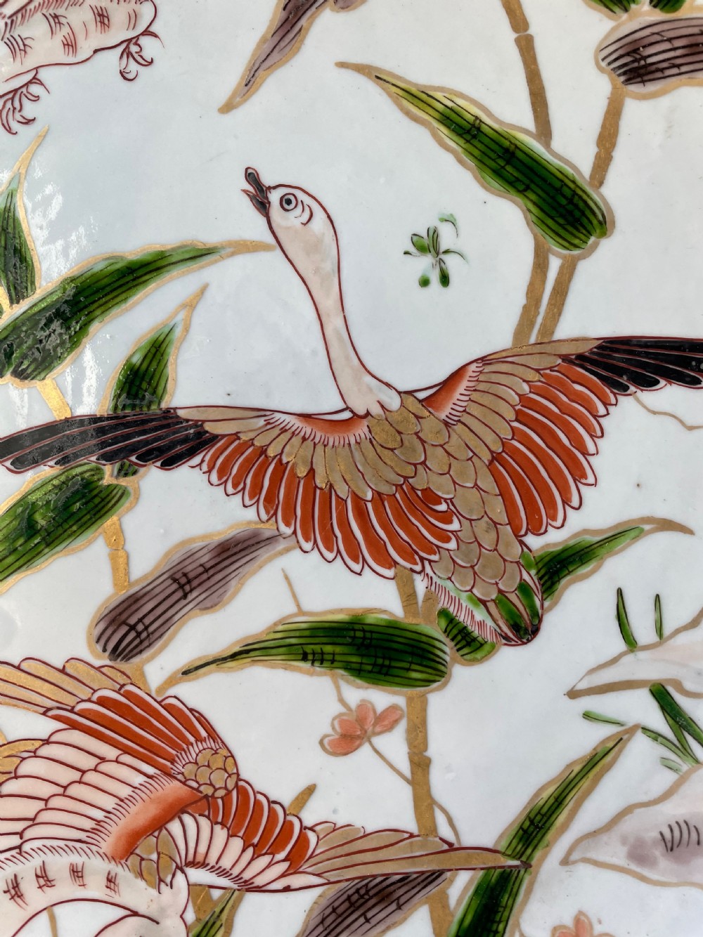 C19th dished porcelain charger in the early C18th Japanese Imari style by Samson. View II