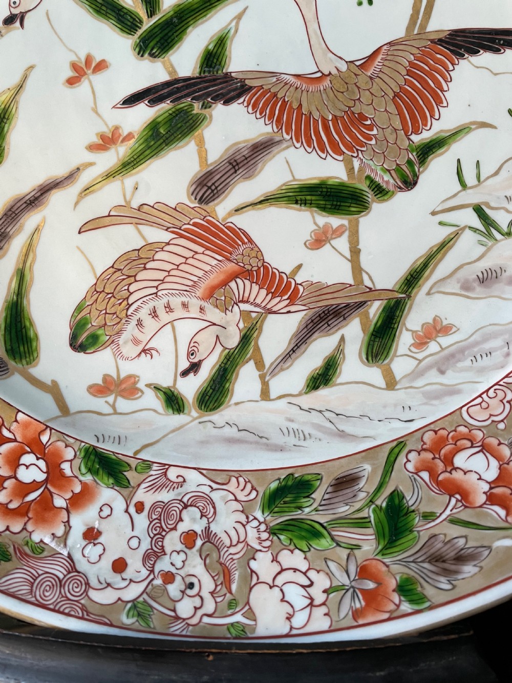 C19th dished porcelain charger in the early C18th Japanese Imari style by Samson. View IV