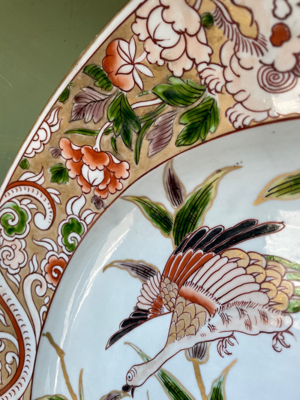 C19th dished porcelain charger in the early C18th Japanese Imari style by Samson. View VII
