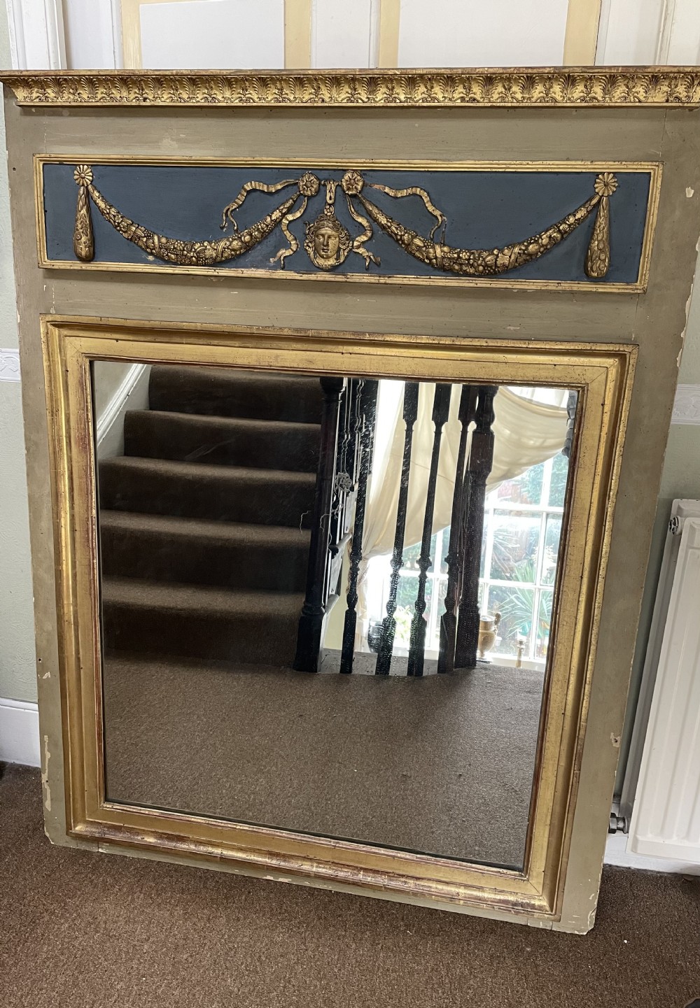 Early C19th French Empire style ‘trumeau’  mirror . View II