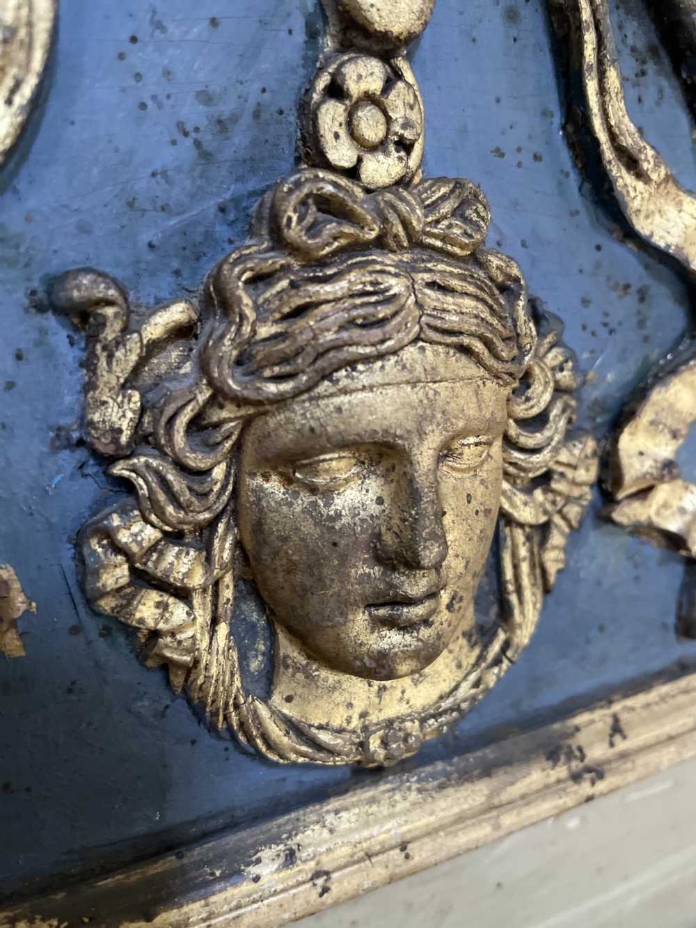 Early C19th French Empire style ‘trumeau’  mirror . View XVIII