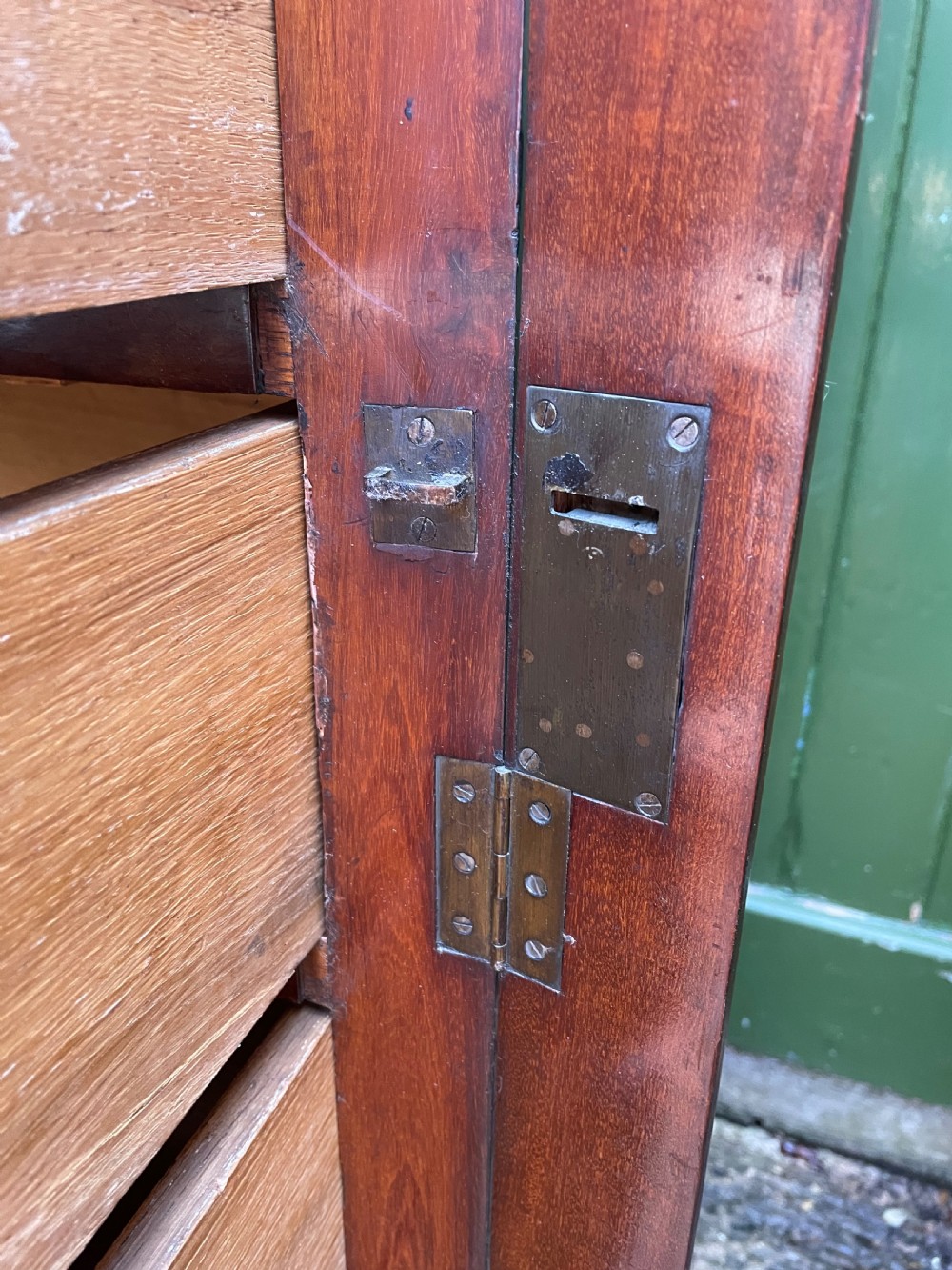Mid C19th French mahogany ‘semainier’ type tall chest of drawers. View III
