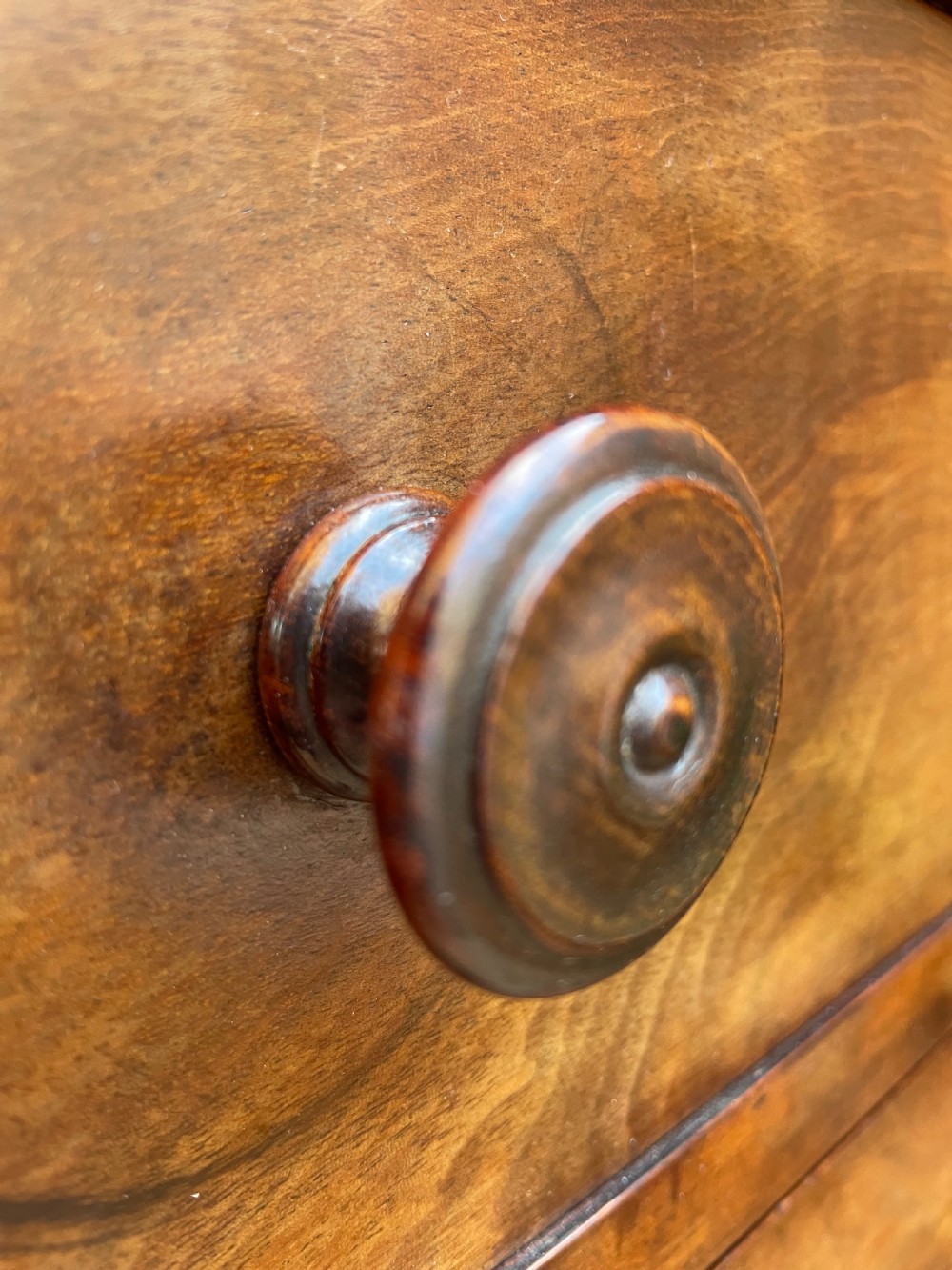 Mid C19th French mahogany ‘semainier’ type tall chest of drawers. View VIII
