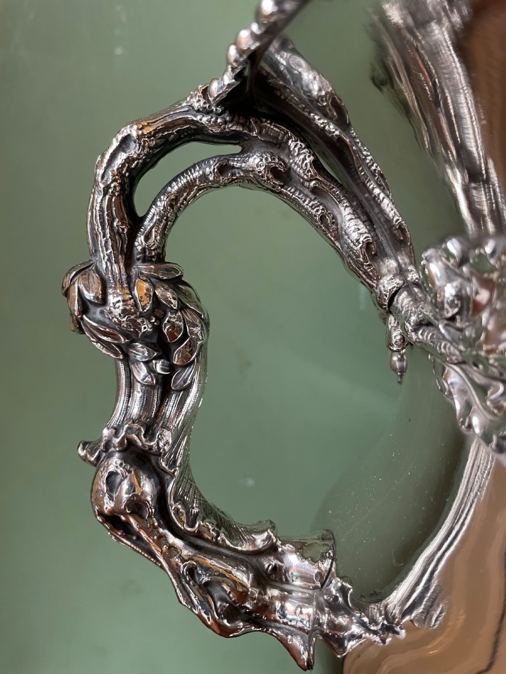 Pair of early C19th Regency period ‘ Old Sheffield Plate ‘ campana shaped wine coolers . View IV