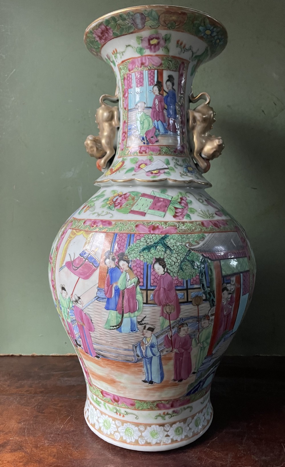 Late C19th Chinese Cantonese ‘famille rose’ decorated porcelain vase .