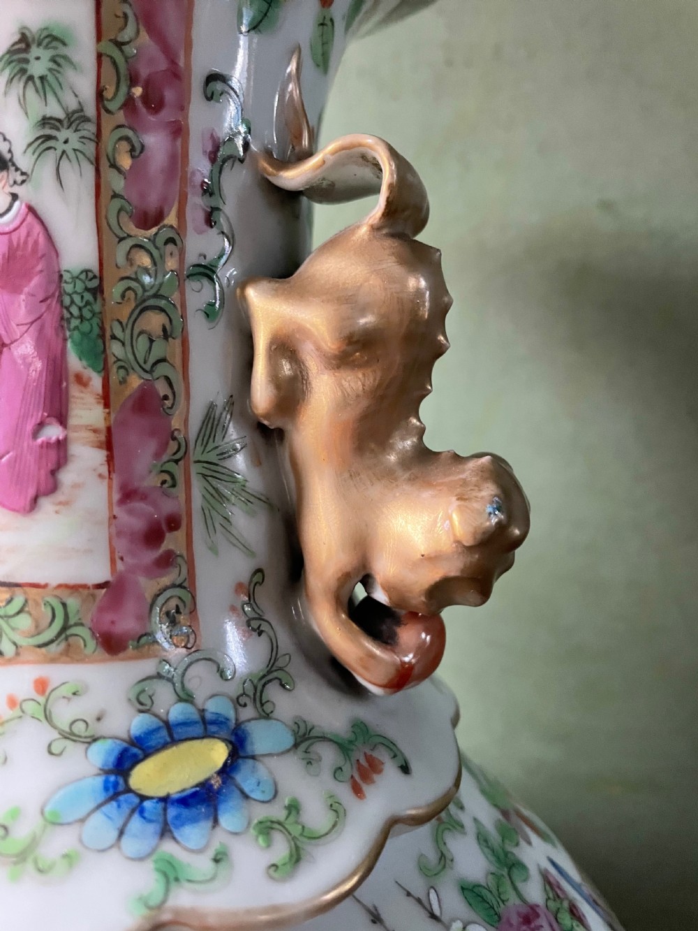 Late C19th Chinese Cantonese ‘famille rose’ decorated porcelain vase . View VII